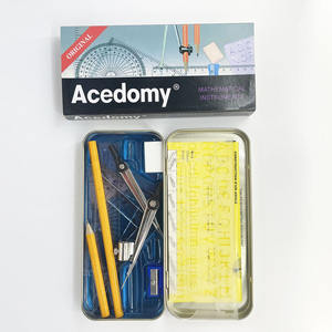 Ensemble de géométrie <span class=keywords><strong>math</strong></span>ématique de haute qualité 13 pièces règles d'étudiant d'école de vente chaude et matériel en métal de boussole - Product Image 5