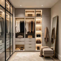 Armoire autoportante contemporaine en bois, personnalisée en usine, à prix abordable, avec tiroirs multifonctionnels et durables, écologique