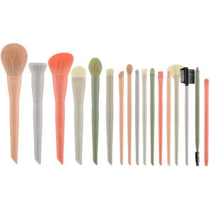 Maquillage Offre Spéciale 17 Pts liquide mat manche en bois étanche ensemble de pinceaux de maquillage sac de maquillage éponge usine professionnelle - Product Image 6