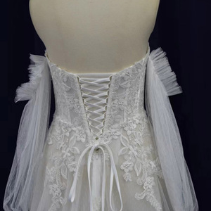 Jancember LSFL02 ilusión fuera del hombro encaje sirena vestidos de novia vestidos - Product Image 6