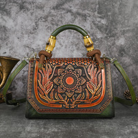 Sac fourre-tout vintage pour femme en polyester, style rétro chinois, gaufré, fait main, avec fermeture éclair, simple, à porter à l'épaule ou en bandoulière