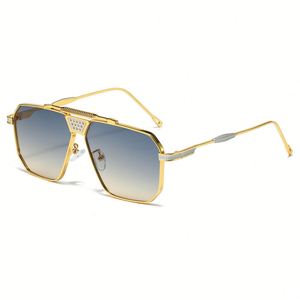 Gafas de Sol Cuadradas de Aleación Vintage de Moda 2025 con Logotipo Personalizado, Gafas de Sol de Piloto con Marco Grande de Metal y Protección UV400 para Hombre y Mujer - Product Image 6