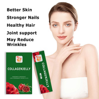 Bâtonnets de gelée de collagène à marque privée OEM, faciles à absorber, avec extrait de grenade, favorisent la santé des cheveux, des ongles et de la peau, gelée de vitamine C