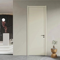 Portes intérieures modernes en bois Porte d'intérieur blanche design à noyau solide Portes d'intérieur insonorisées en MDF avec accessoires