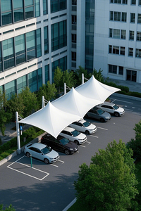 Pvdf màng xe cấu trúc bóng râm thiết kế kim loại bền cho nhà để xe khách sạn biệt thự - Product Image 2