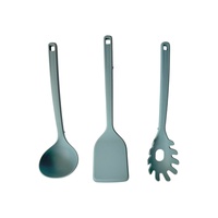 Ensemble d'ustensiles de cuisine en silicone de qualité alimentaire, 3 pièces : louche, spatule, cuillère à pâtes avec cœur en nylon, outils de cuisson antiadhésifs résistants à la chaleur