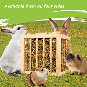 Rack de Heno <span class=keywords><strong>para</strong></span> Conejos, Conejillos de Indias y Hámsteres Soporte de Cubo Resistente. Madera Natural Sin Tratar. Perfecto <span class=keywords><strong>para</strong></span> la jaula de conejos. Rack <span class=keywords><strong>para</strong></span> Heno. - Product Image 1