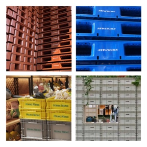 600*400*340 Chất lượng cao sinh thái thân thiện lưu trữ nhựa đen Euro xếp chồng <span class=keywords><strong>container</strong></span> cho hậu cần 400*600*340 mét - Product Image 5