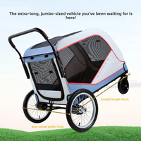 Poussette de jogging pour animaux de compagnie de qualité supérieure, durable et respirante, avec logo personnalisé, roues en caoutchouc confortables