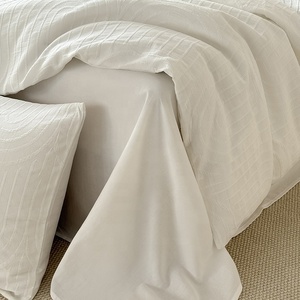 Dropshipping Heimtextilien 100% Baumwolle Bettwäsche-Set Jacquard Bettwäsche Weiche Gewaschene Baumwoll-Bettwäsche Grauer Baumwoll-Bettbezug - Product Image 4
