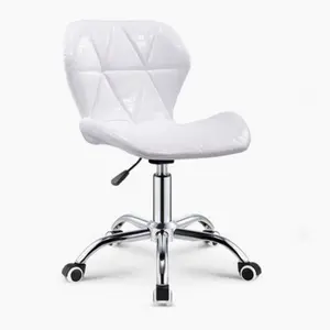 Pu deri ofis dışkı sandalye salon dışkı güzellik salonu dışkı pu yastık yemek sandalyeleri metal bacaklar ile