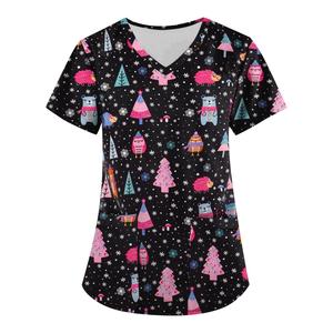 Hospital Printed Scrub Tops for <b>Women</b> Nurses Fashion Uniform Nurses <b>Dress</b> Uniform <b>Women</b> Scrub Medical Uniform - Product Image 6
