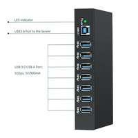 7-poorts USB 3.0 transmissiehub 48W voedingsadapter USB-A hogesnelheidsoverdracht voor desktopcomputers/laptops/printers/camera's