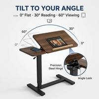 Bureau d'ordinateur portable pliable réglable en hauteur 0-60 °   Table inclinable pour lit ou canapé, table d'appoint, bureau pliable pour économiser de l'espace