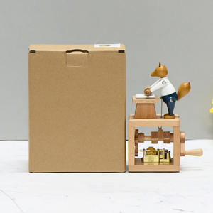 Eco-friendly materiale giocattolo di legno animale a mano carillon a manovella per la casa - Product Image 3