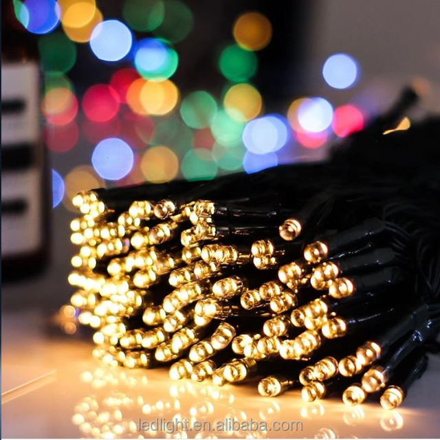 12M 100LEDs Outdoor Solar Fairy String Lights IP44 Garden Decor for Wedding Party PVC 15 60 Fence Post Caps Christmas Decor