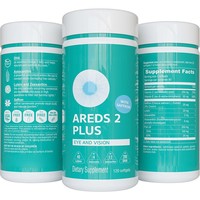 AREDS 2 PLUS Gélules de soutien visuel, Mélange de Lutéine, Zéaxanthine, Astaxanthine, DHA et Safran, 120 unités
