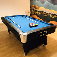 Mesa de Billar y Snooker Profesional de Lujo para Interiores con Retorno de Bolas, de 7, 8 y 9 pies, Moderna, Personalizada, con Cuero, en Oferta al por Mayor