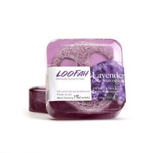 Jabón Artesanal de Lufa de Lavanda con Aromaterapia de Rosas, Hidratante <span class=keywords><strong>y</strong></span> Control de Grasa - Product Image 1