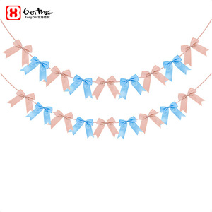 FangZHI Ribbon Bow Banner Polyester Handmade Decorative Swallowtail Bows For Birthday Party Indoor Decoration - Product Image 1
