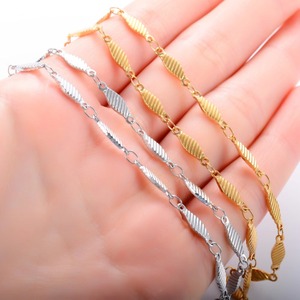 Collier en acier inoxydable de 3,5 mm fait à la main, chaîne à maillons gravés pour femmes et hommes, collier ras du cou plaqué or, bijoux en métal - Product Image 6