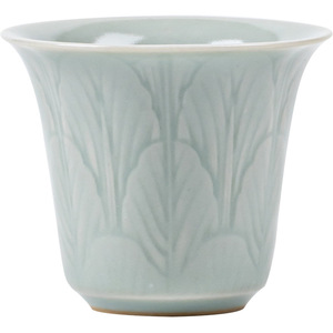 Guanlan Sky Blue Ru Kiln Small <b>Teacup</b> Ceramic Relief Design Tasting Cup Kung Fu Tea Set - Product Image 5