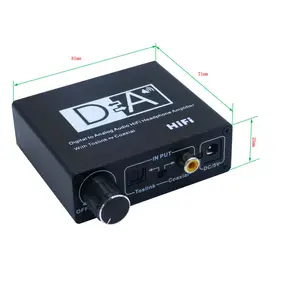 Amplificador de áudio hi-fi digital para analógico, interruptor com toslink coaxial para home theater e alto-falante dvd