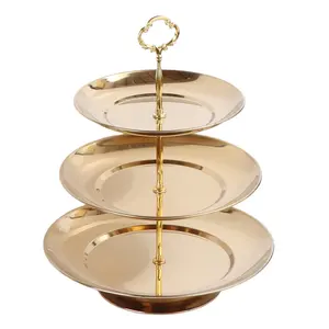 Metal 3-tier Gold Cup Cake Dessert Stand Set For Wedding Cake Table Pedestal Decoration Birthday Party Shower Candy Bar