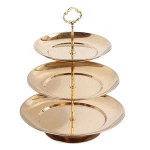 Metal 3-tier altın fincan kek tatlı düğün için set <span class=keywords><strong>stand</strong></span>ı kek masa kaide dekorasyon doğum günü partisi duş şeker bar - Product Image 1