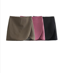 Falda Corta de Cintura Alta de una Pieza, Tallas S-XXL, Nueva, Color Sólido, Falda de Traje, Minifalda - Product Image 4