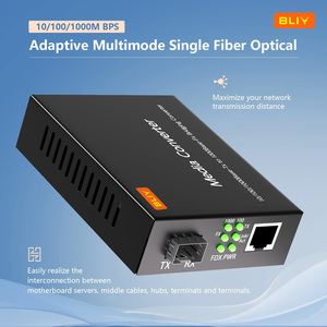 BLIY POE Fiber Optic Media Converter 10/100/1000M SFP RJ45 Single Mode <b>Adaptive</b> Ethernet Transceiver 1310nm 1550nm 20km Indoor - Product Image 1