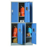 Casier métallique à 6 portes pour personnel, vestiaire, armoire métallique avec poignée