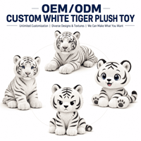 Fabricant de jouets en peluche Tigre Blanc Personnalisé OEM ODM Vente en Gros Animaux en Peluche Réalistes Poupées Douces Mascottes de Marque Articles Cadeaux