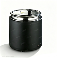 Matériel de buffet, chauffe-soupe électrique intelligent en acier inoxydable 10L, noir/blanc, portable, pour comptoir, pour restaurants, hôtels