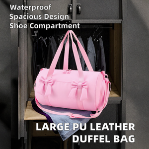 Sac de sport unisexe en cuir PU de luxe, grande capacité, résistant à l'eau, léger, durable, pour le week-end, les voyages et le rangement des chaussures - Product Image 2