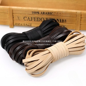 Handmade Top Grain Cowhide Leather <b>Rope</b> Flat Genuine Leather Strip For DIY <b>Bracelet</b> Necklace Craft Material Jinhua Origin - Product Image 2