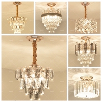 Lustre en cristal de luxe léger à la française, moderne et épuré, pour balcon, entrée, escalier et dressing