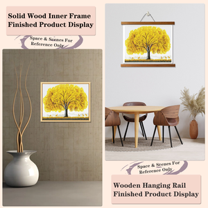 Kit de Pintura de Diamantes Golden Tree, Paisaje de Árbol Otoñal, Broca Redonda Impresa, DIY con Marco, Forma Rectangular - Product Image 5