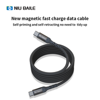 Câble USB en nylon magnétique Type-C à charge rapide 1,8 m pour iPhone, écouteurs et appareil photo - Accessoire électronique multifonction portable
