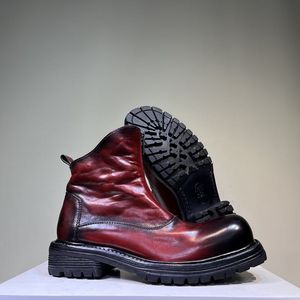 Bottes Chelsea en cuir de cheval lavé 2026 - Bottes décontractées mi-mollet - Bottes Mendoza européennes pour hommes à fermeture éclair mi-haute et semelle épaisse Mardi - Product Image 2