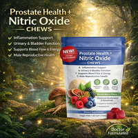 Compléments à croquer pour la santé de la prostate et l'oxyde nitrique, marque privée, soutien de la vitalité masculine et du flux sanguin, saveur baies mélangées