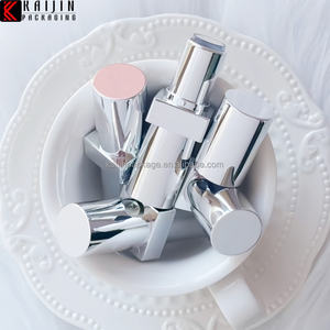 Tubos de bálsamo labial con recubrimiento en aerosol, tubo de lápiz labial con impresión única, tubo de lápiz labial cuadrado delgado plateado, tubo de lápiz labial cuadrado plateado - Product Image 3