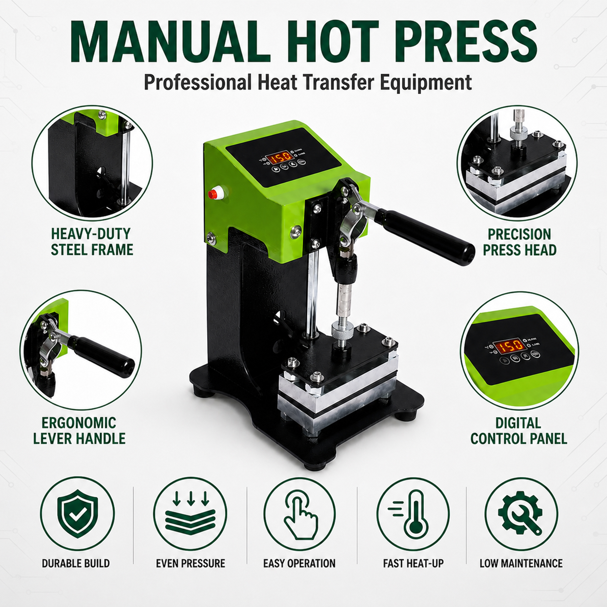 Mini Manual Heat Press Machine High Precision for Trademarks Badges Small Promotional Item Custom Printing · image 2