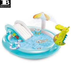 Centre de jeux de piscine gonflable avec pulvérisateur crocodile et <span class=keywords><strong>toboggan</strong></span> pour l'extérieur, jardin, <span class=keywords><strong>pataugeoire</strong></span> de jardin avec arroseur - Product Image 2