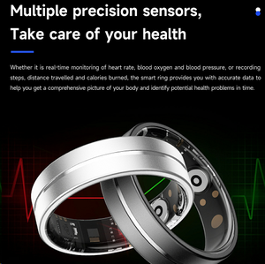 แหวนอัจฉริยะสำหรับผู้หญิงผู้ชาย IP68สุขภาพฟิตเนสแหวนกันน้ำแหวนนอนหลับพร้อมเคสชาร์จ - Product Image 4