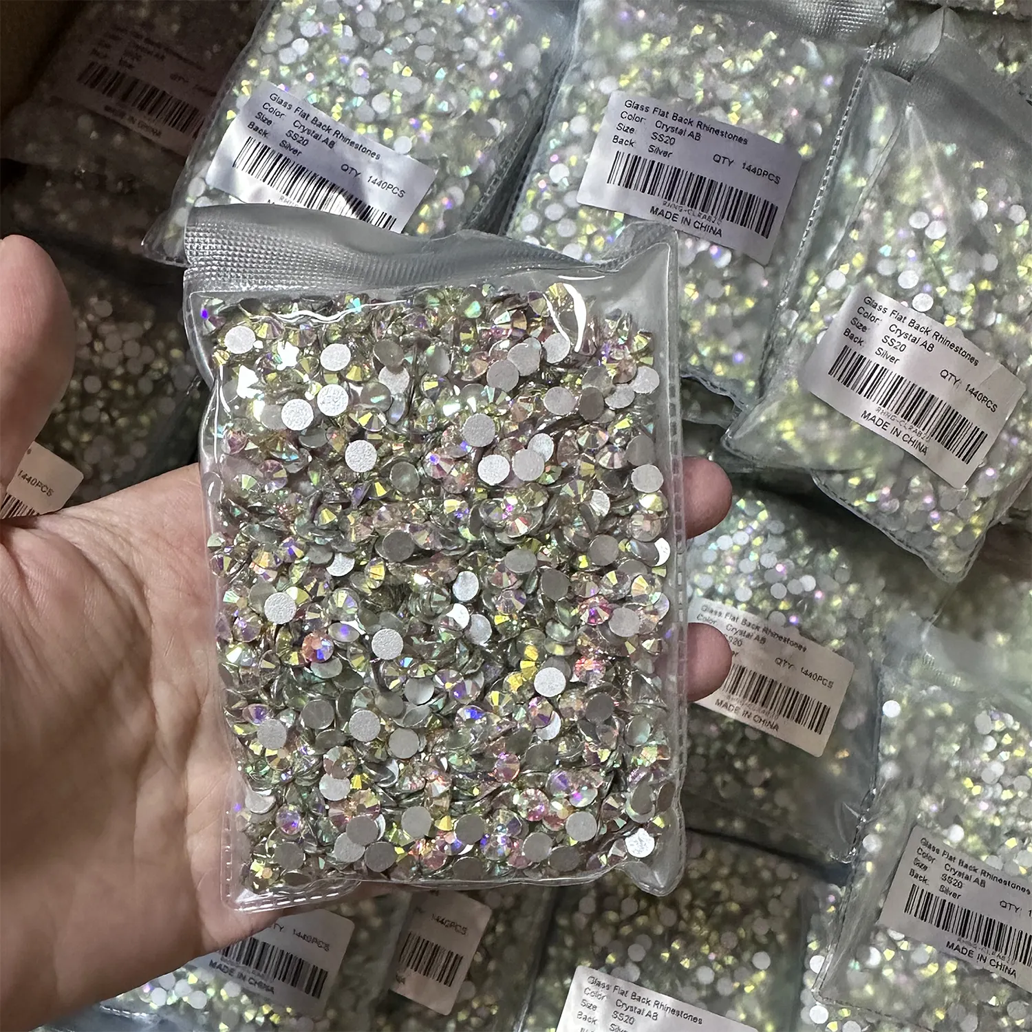 SS3-SS50 strass sfusi strass di vetro all'ingrosso retro piatto Non Hotfix Glitter Diamond Stone per indumento Nail ArtT