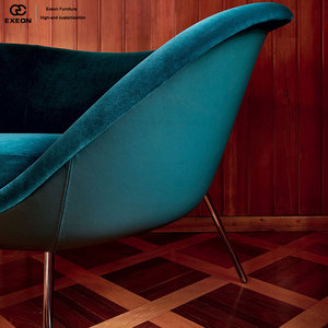 ชุดโซฟาพักผ่อนสไตล์อิตาเลียนสุดหรูหรา  แบบเรียบง่าย  วัสดุกำมะหยี่  เก้าอี้เดี่ยว  สำหรับบ้านพักตากอากาศสมัยใหม่ - Product Image 4