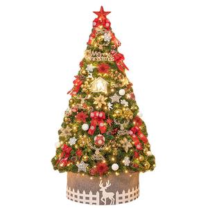 Árbol de Navidad de Pino con Luces LED, Luces Pequeñas Brillantes, Material de PVC/PE, Base de Mesa para Decoración Navideña de Remolques de Viaje, 3 Pies, Luz Cálida - Product Image 2