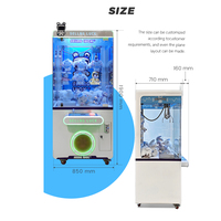 Machine de jeu de pêche de poupées à griffes bleues UL pour entreprise, mini borne d'arcade à monnayeur pour la chasse aux jouets