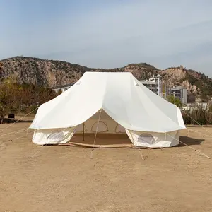 Impermeabile 4 6 8 persone tenda da campeggio per famiglie di grandi dimensioni in tela di cotone casa di lusso Safari imperatore campana tenda per Glamping